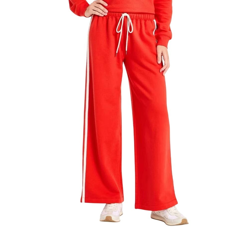 Universal Thread Women's Red Striped Mid Rise Track Sweatpants Size Medium